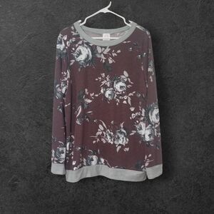 Wannabe Maroon floral sweatshirt size large